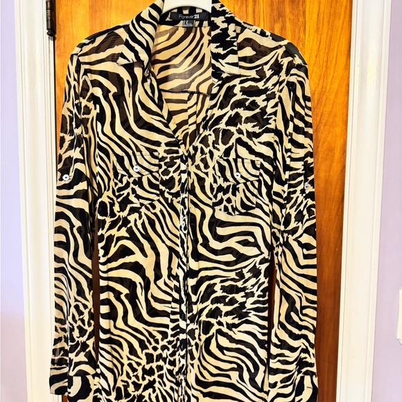 Forever 21 Tops - Forever 21 Zebra Print Blouse